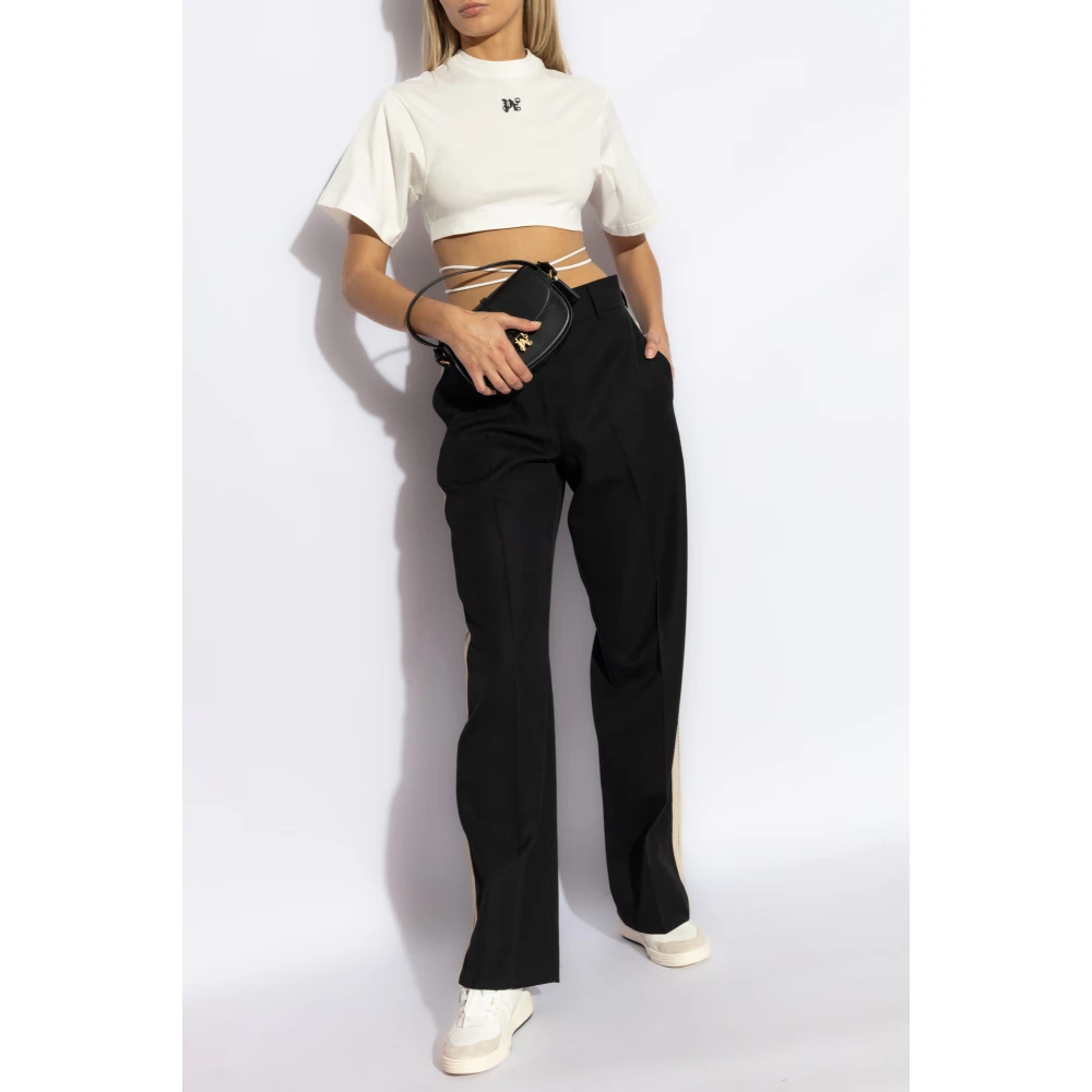 Palm Angels T-shirt aan de achterkant vastgebonden met koorden White Dames