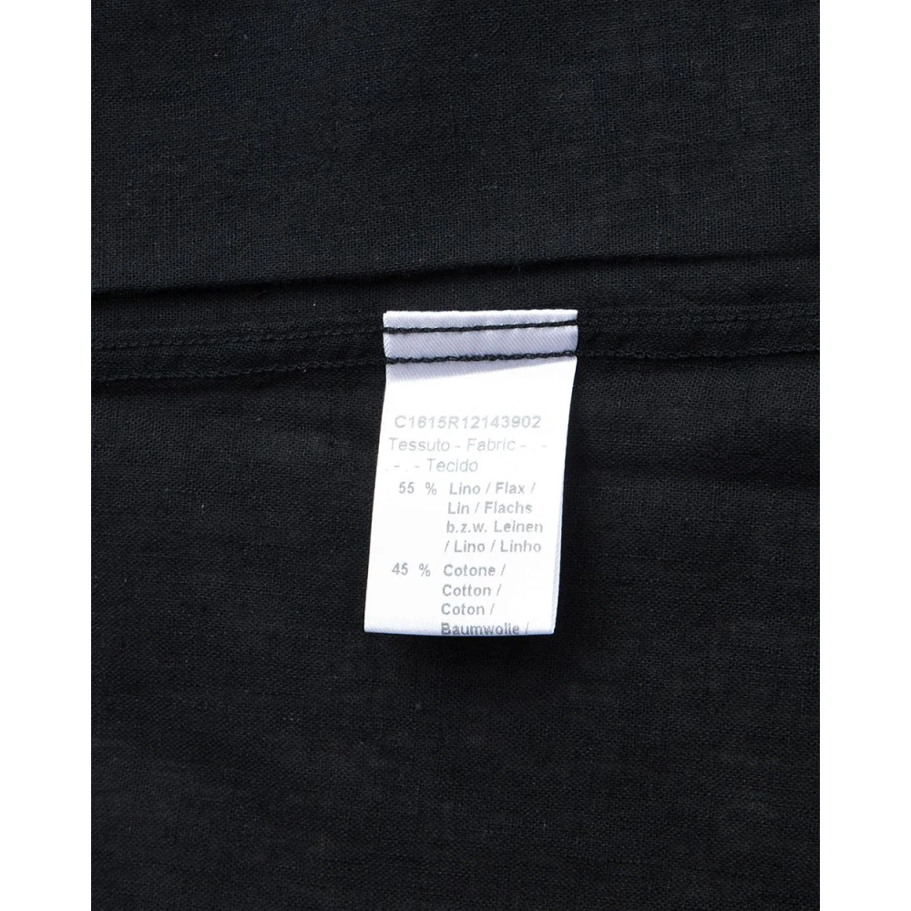 Daniele Alessandrini Slim Fit Koreaans Overhemd Black Heren