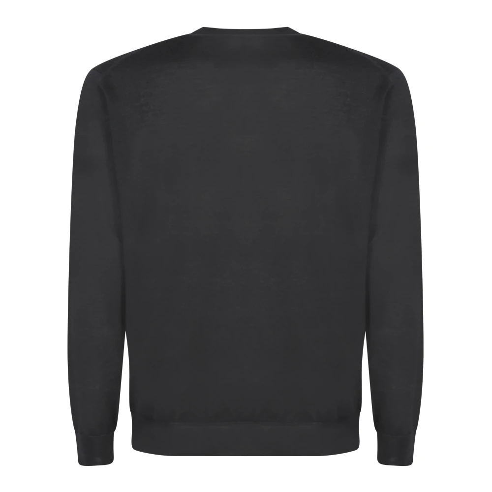 Dell'oglio Luxe Zwarte Gebreide Aw24 Black Heren
