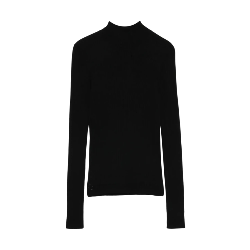 Twinset Women's Black Rib Knit Turtleneck Jumper - Turtlenecks - S - Knitwear