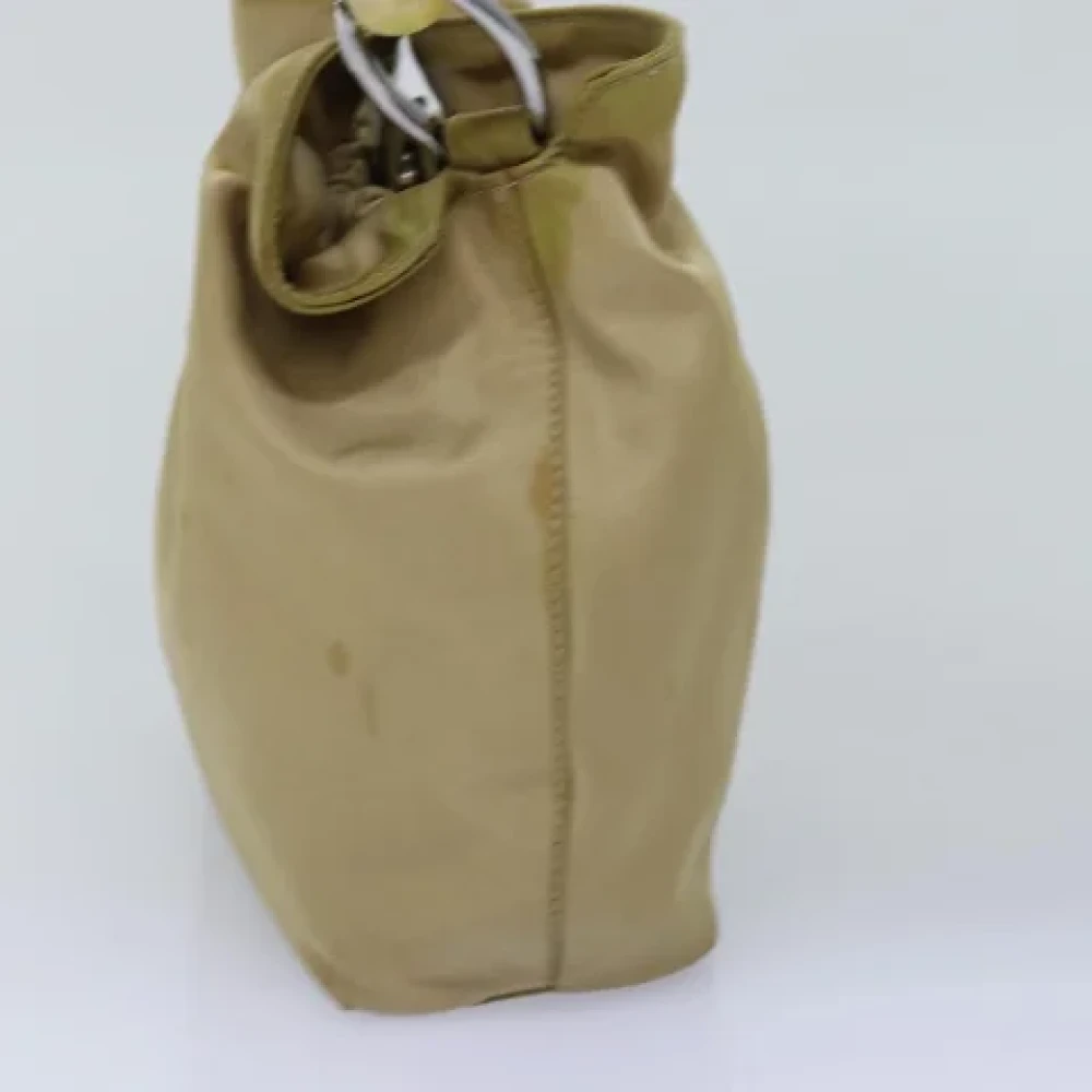 Dior Vintage Pre-owned Nylon handbags Beige Dames