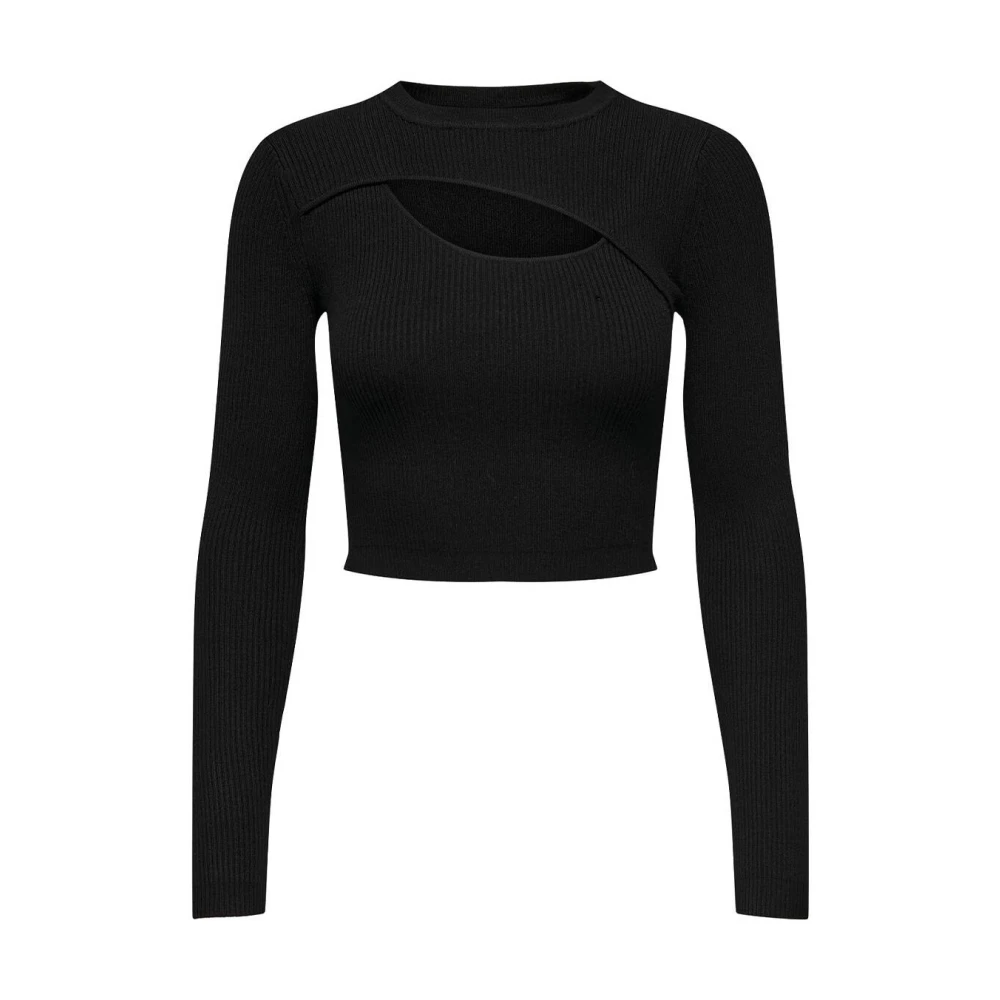Only Peek-a-Boo Pullover Black Dames
