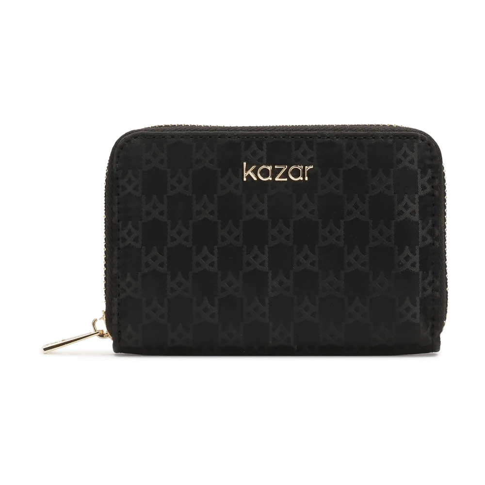 Kazar Kleine monogram stoffen portemonnee Black Dames