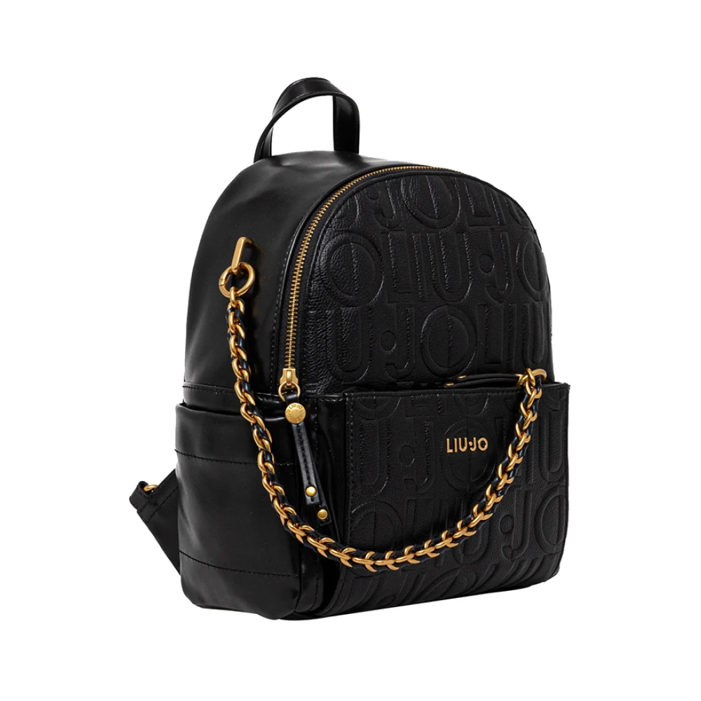 Liu Jo Zwarte Elegante Rugzak met Fonkelende Details Black Dames