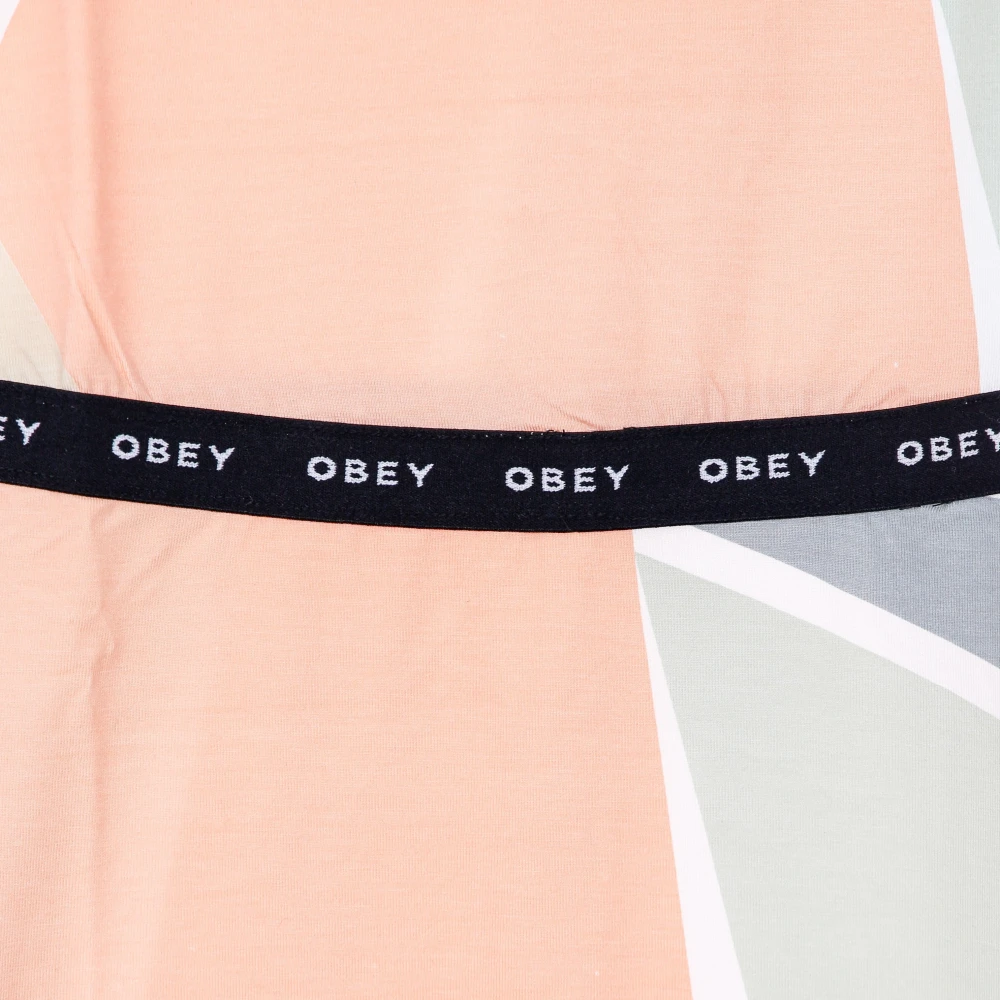 Obey Perzik Multi Strapless Jurk All Over Print Multicolor Dames