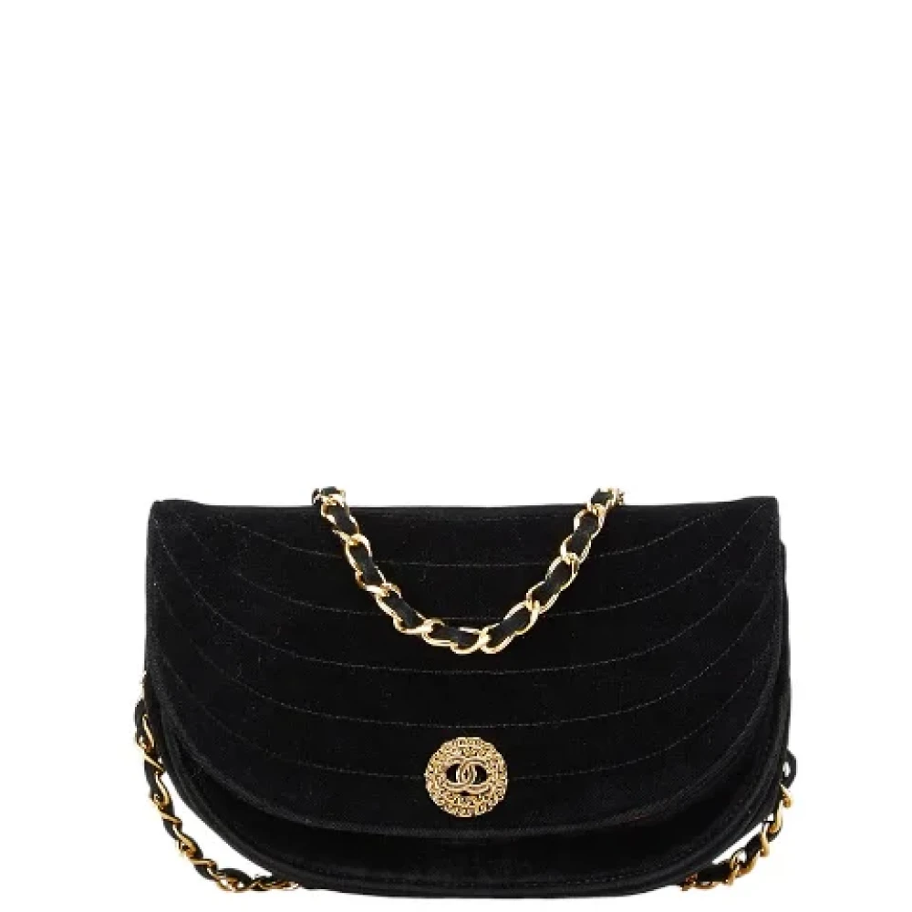 Chanel Vintage Pre-owned Leather crossbody-bags Black Dames
