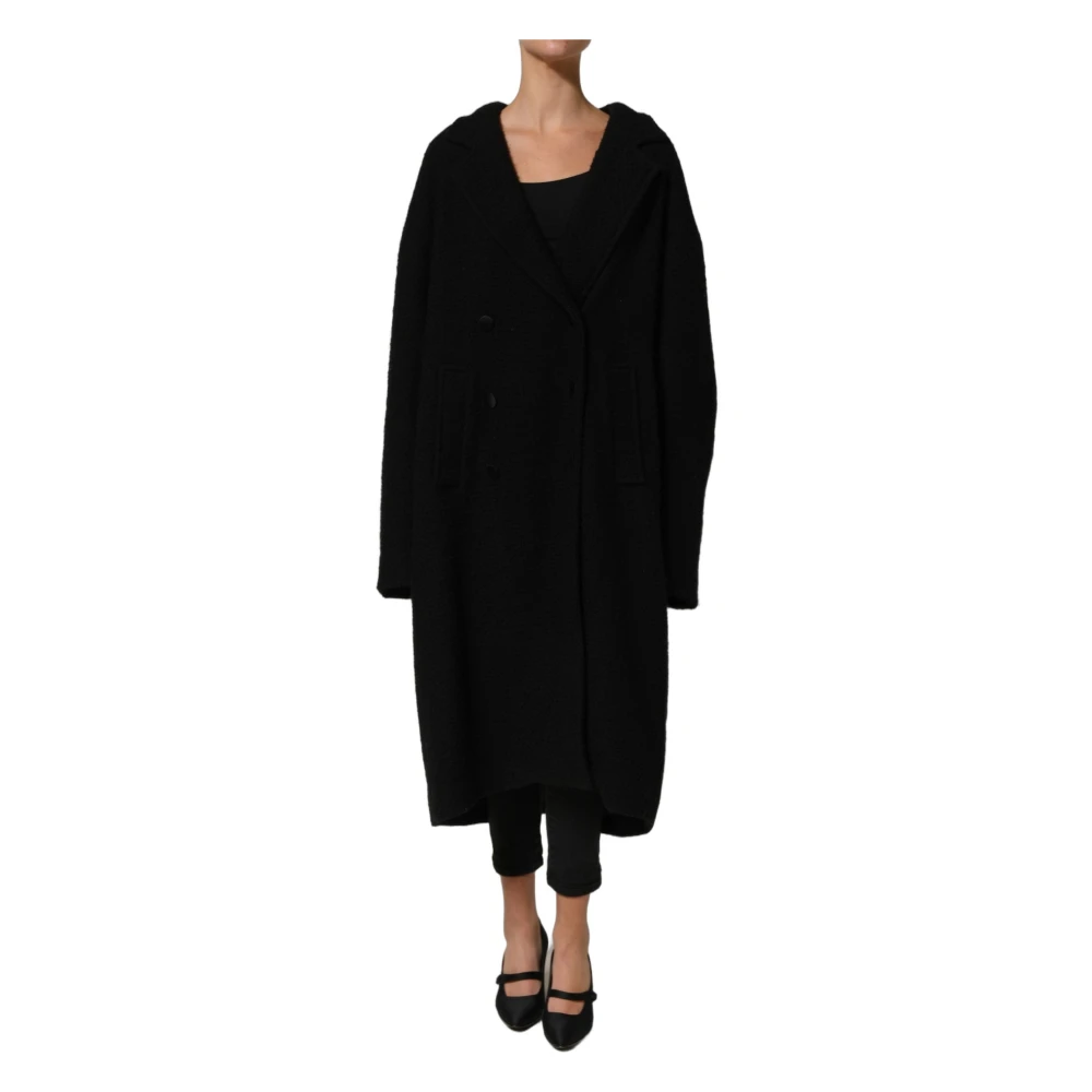 Dolce & Gabbana Black Double-Breasted Coats, Female, S, Double Breasted Trench Coat