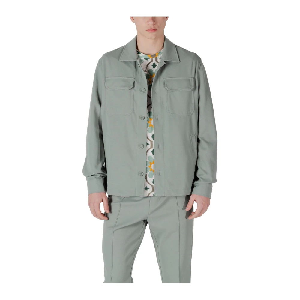 Antony Morato Men's Green Button-Up Blazer With Pockets