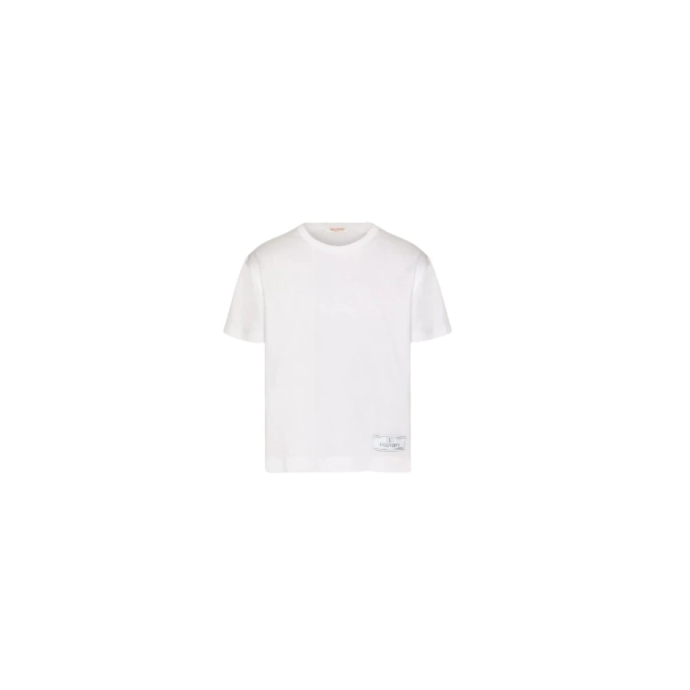 Valentino Bomull T-shirt med Couture Label White, Herr