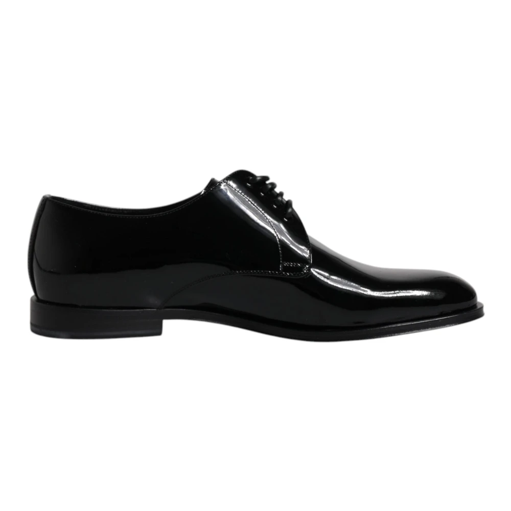 Dolce & Gabbana Herren Schwarz E Lederformelle Derby-Schuhe