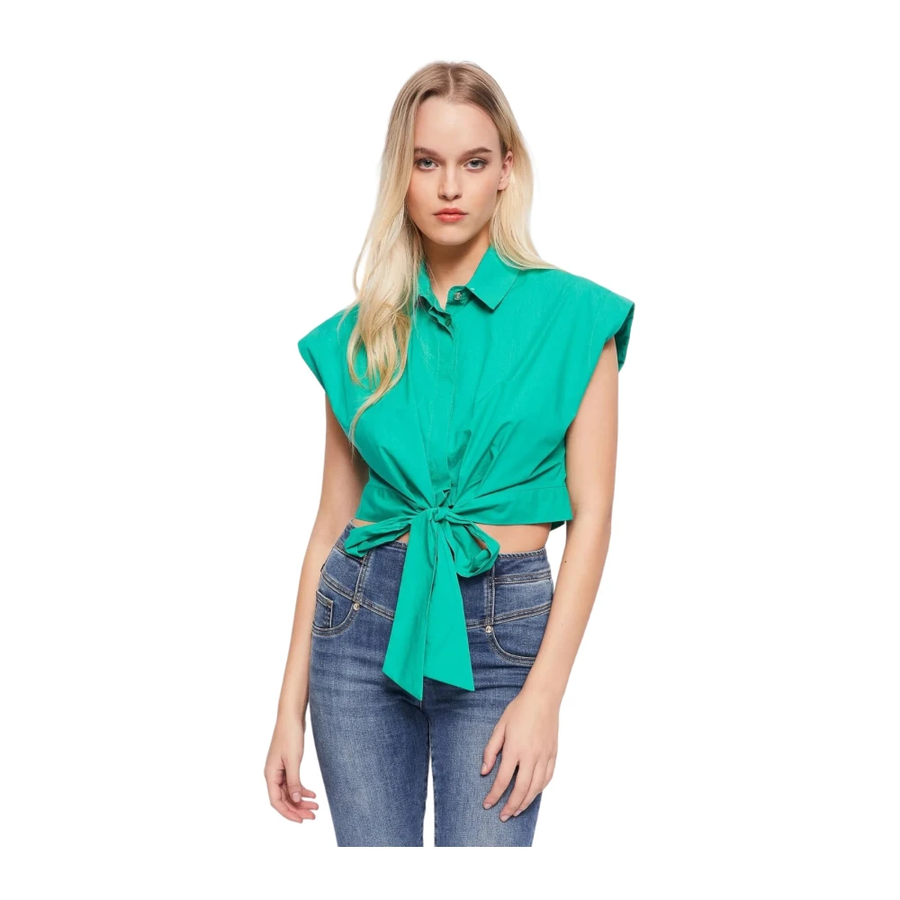 Gaudi Mouwloze Blouse Green Dames