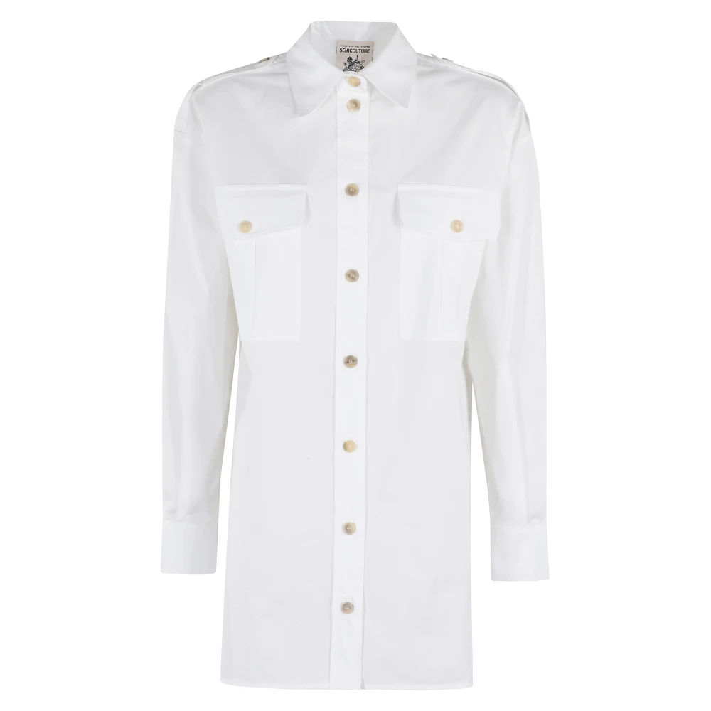 Semicouture Elegante Diane Jurk White Dames