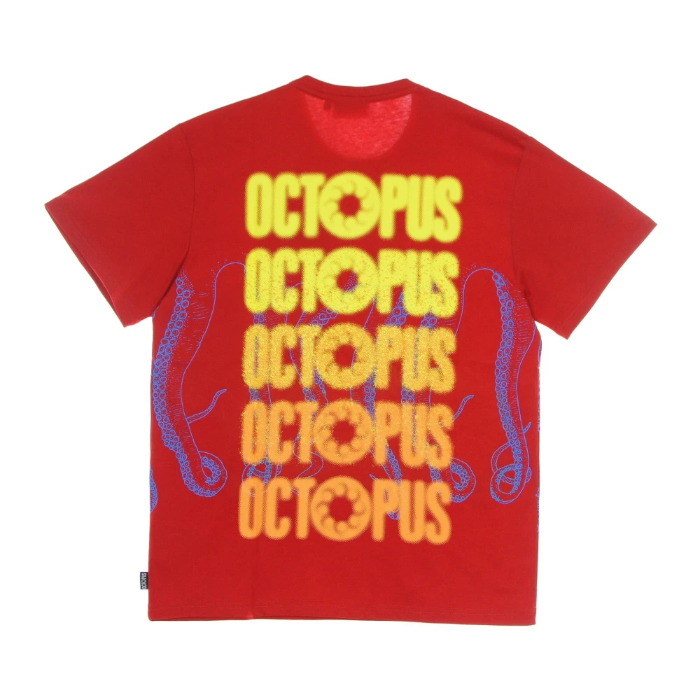 Octopus Rode Blurred Tee Heren T-shirt Red Heren