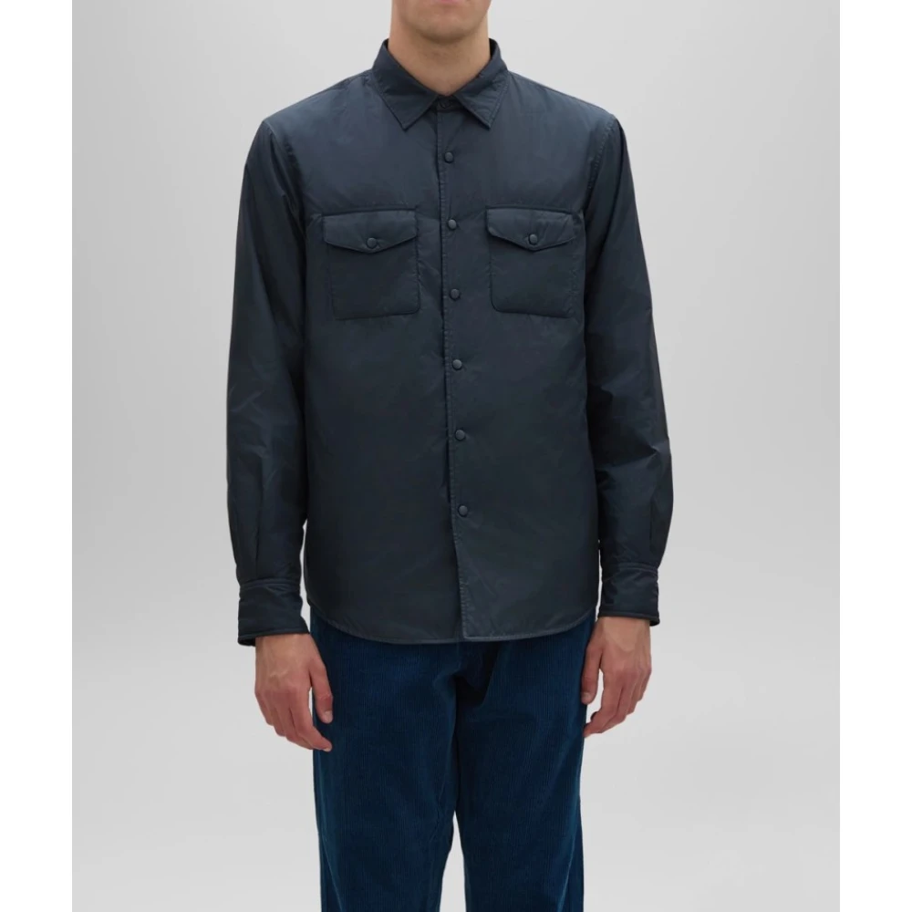 Aspesi Gewatteerd overhemd met knoopsluiting Blue Heren