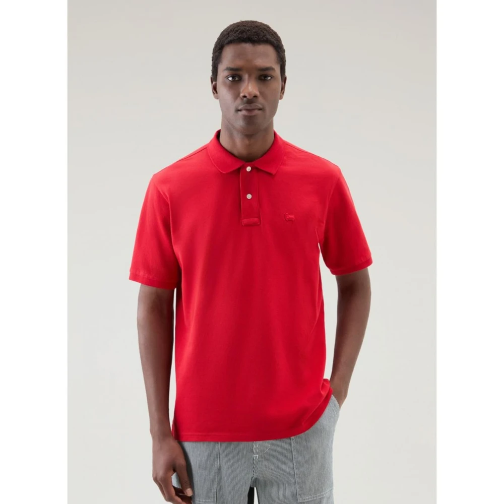 Woolrich Polyester Polo Shirt Red Heren