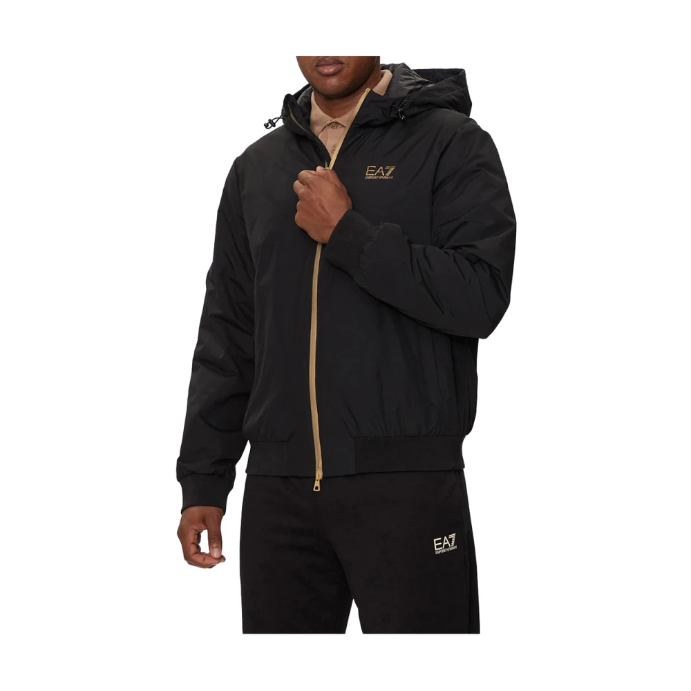 Emporio Armani EA7 Zwarte Sportieve Ritsjas Black Heren