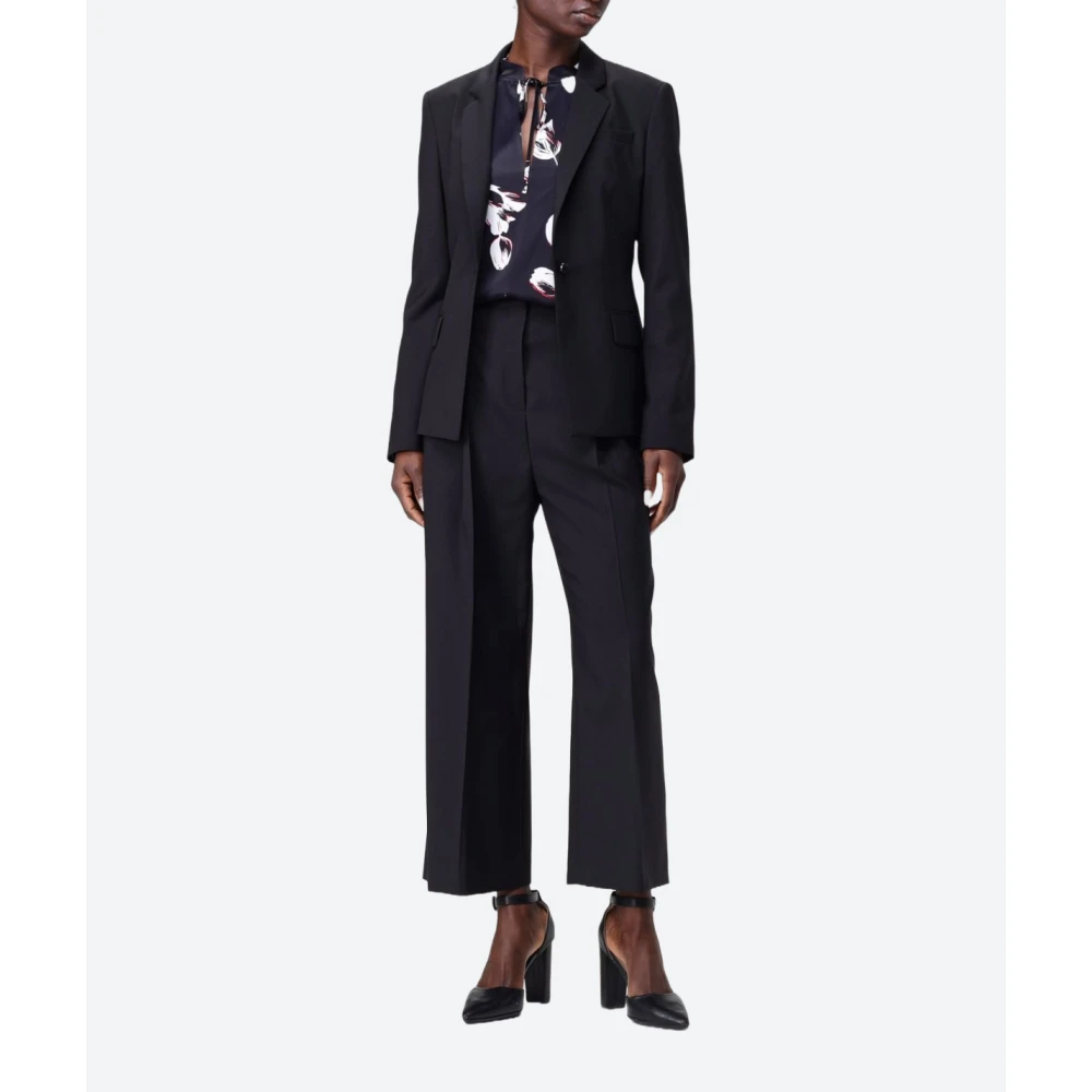 Hugo Boss Bloemen Viscose Tuniek Shirt Black Dames