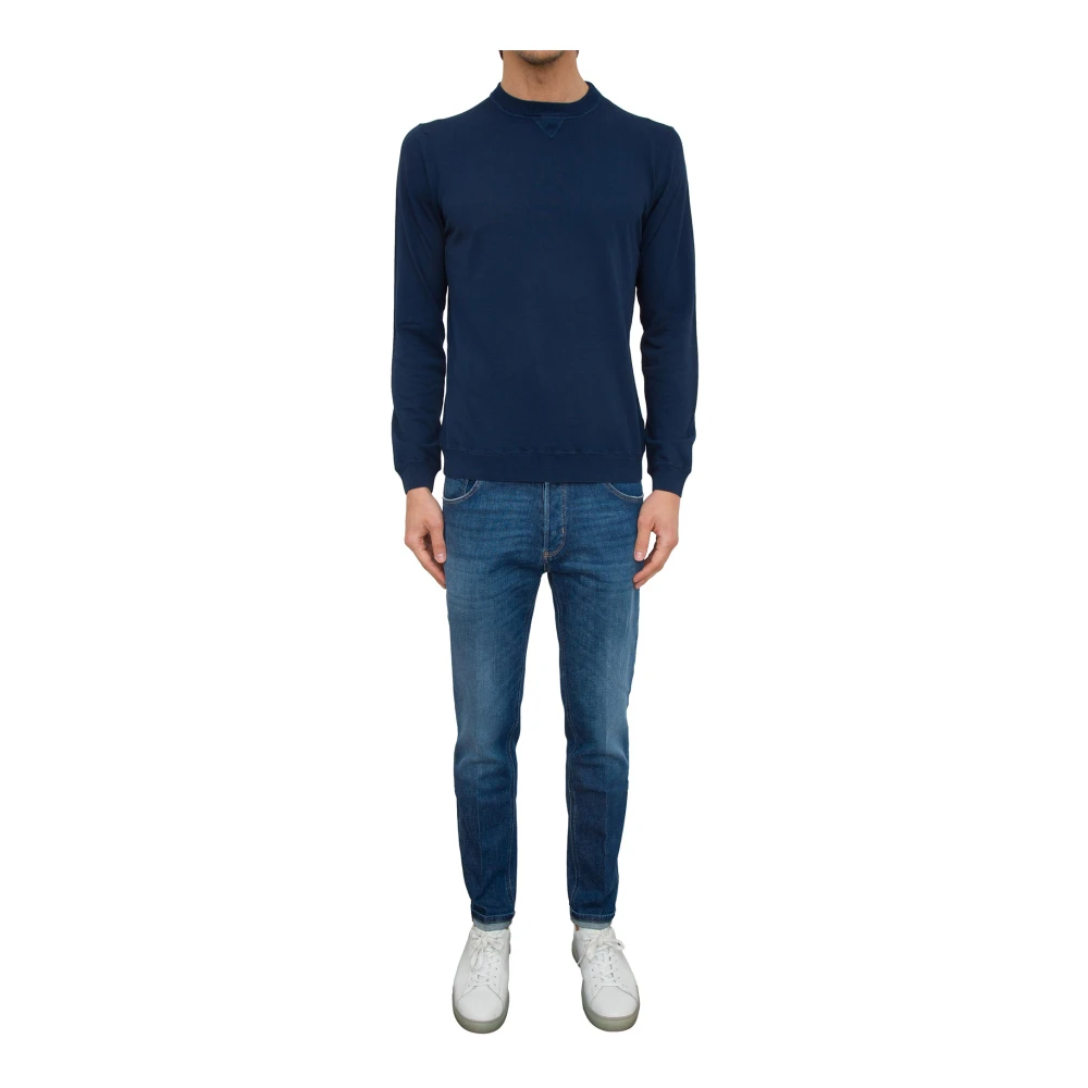 Eleventy Blauwe Ronde Hals Trui Blue Heren