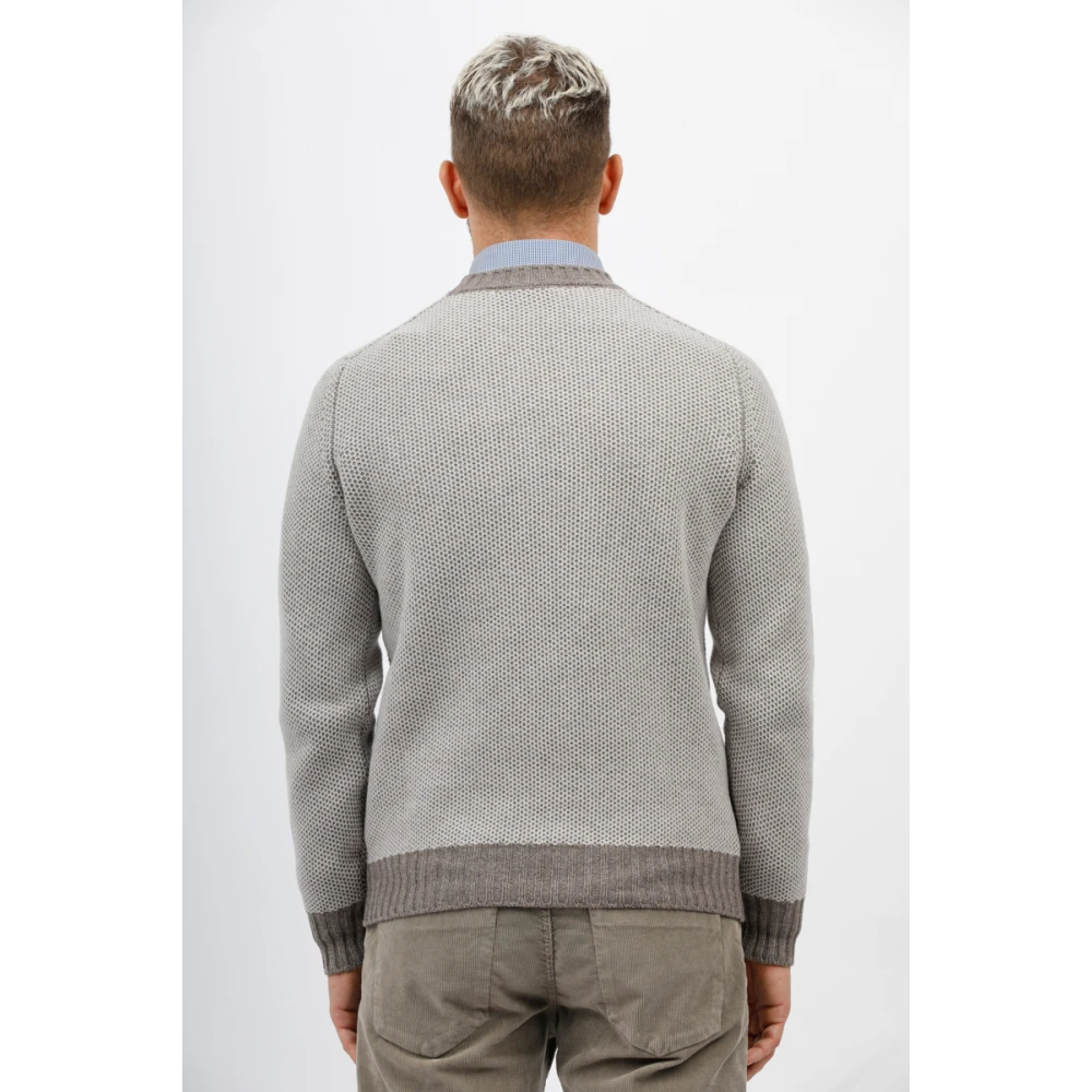 Gran Sasso Honeycomb Crew Neck Sweater Beige Heren