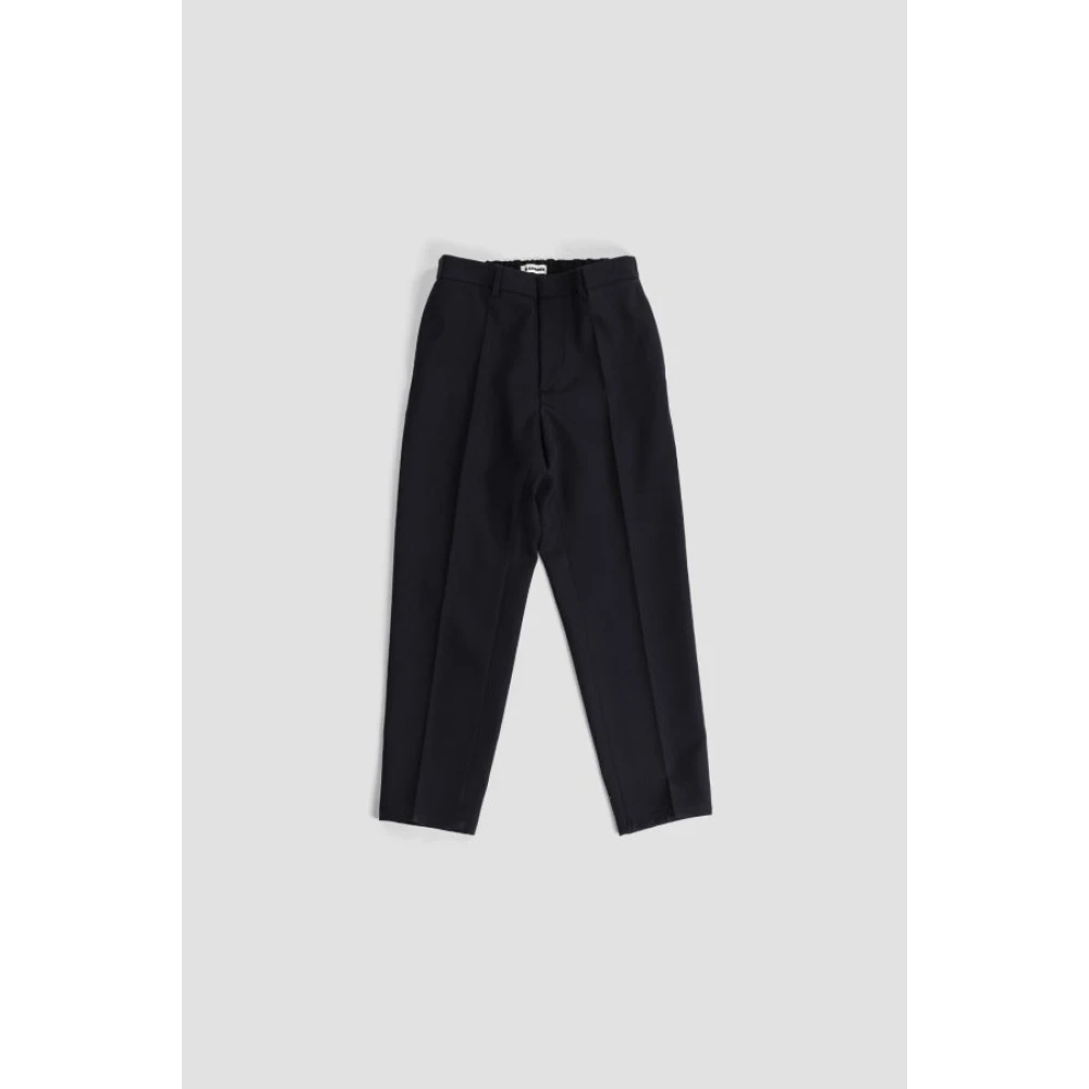 Jil Sander Navy blauwe wollen sigarettenbroek Blue Heren