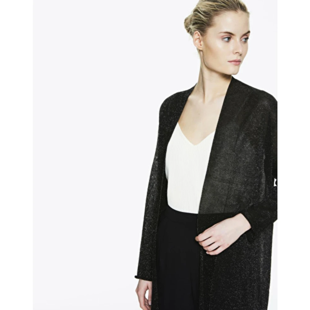 Manila Grace Stijlvolle Cardigan voor Vrouwen Black Dames