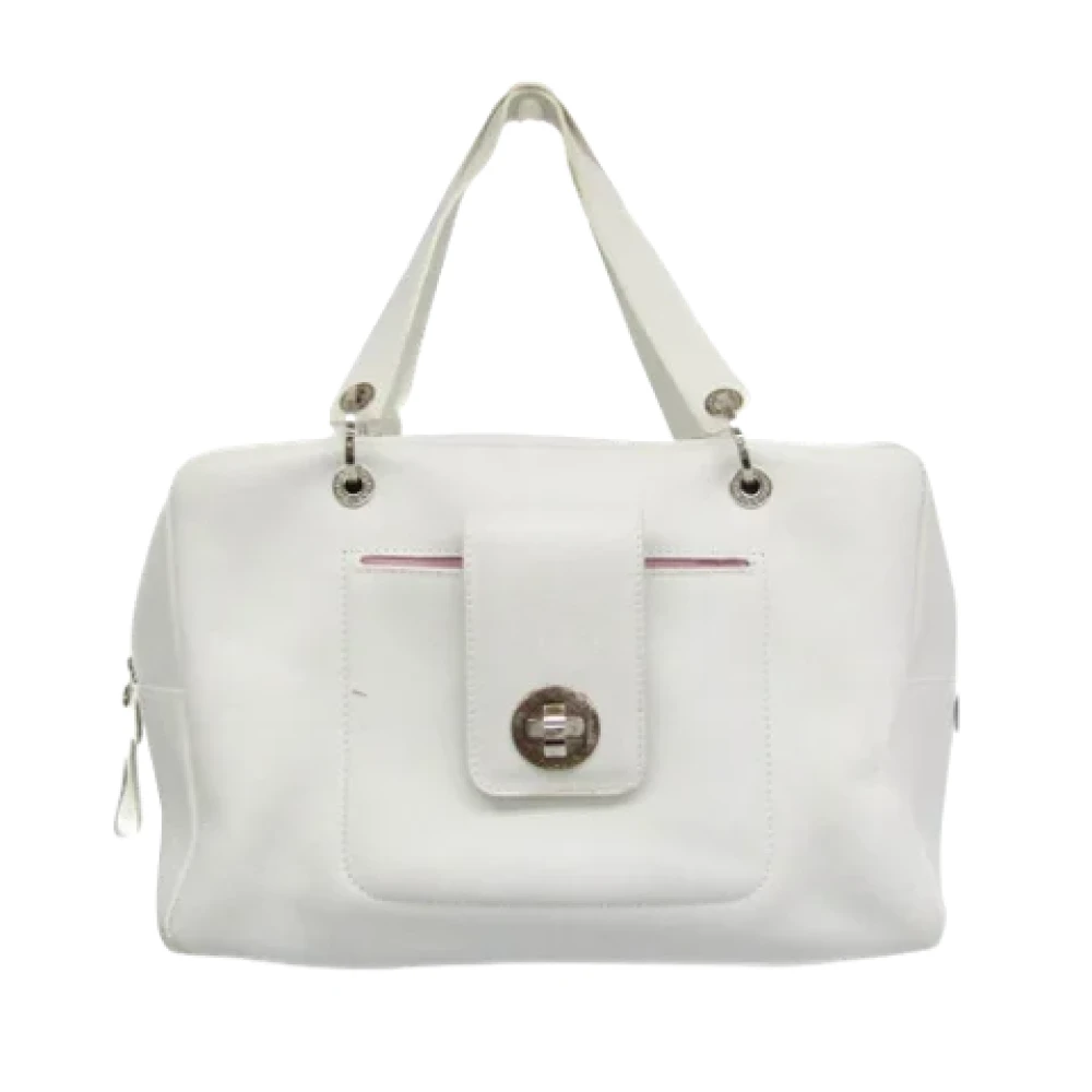 Bvlgari Vintage Pre-owned Leather handbags White Dames