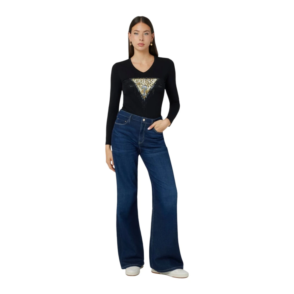 Guess Lange mouw T-shirt Black Dames