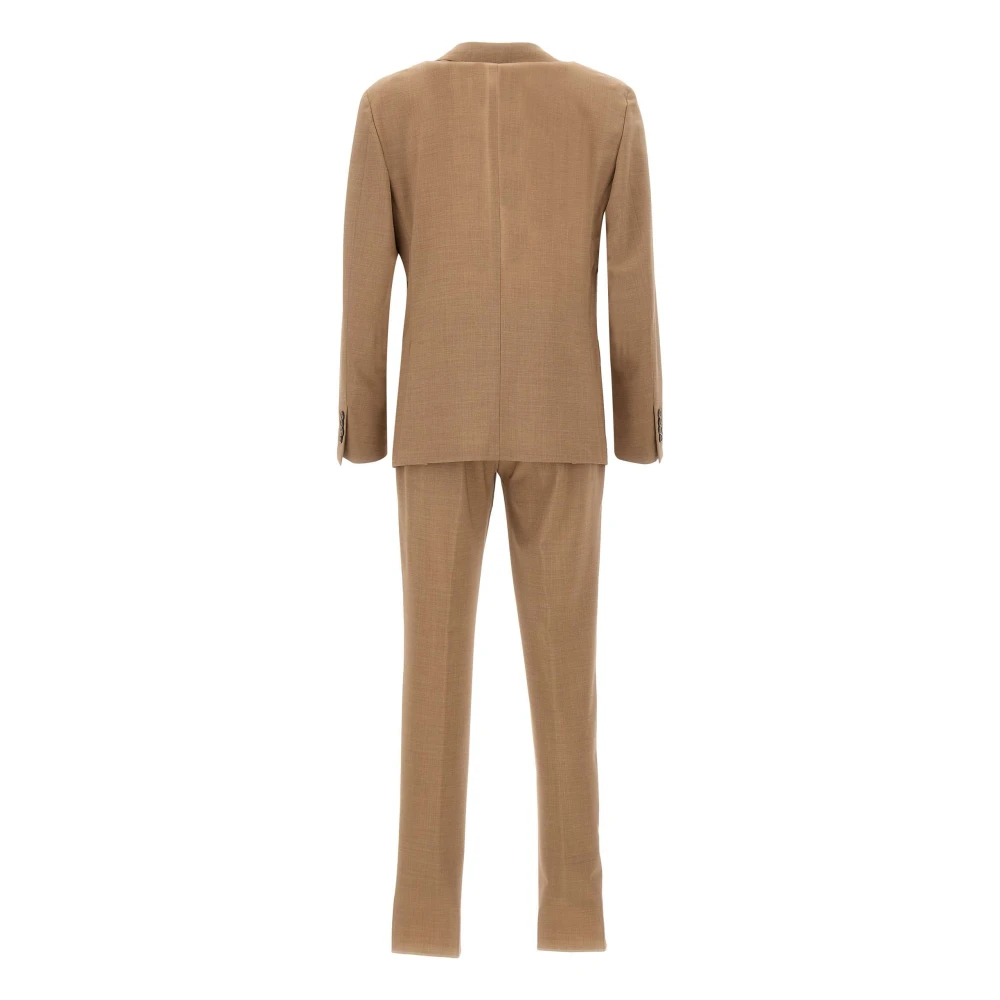 Eleventy Single Breasted Suits Beige Heren