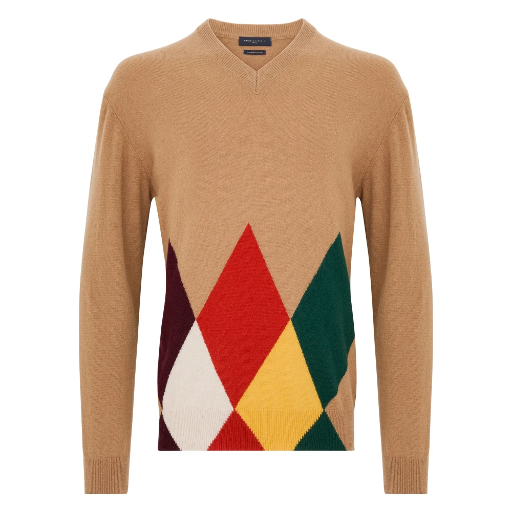 Daniele Fiesoli Diamanten Wollen Trui Beige Multicolor Heren Beige Heren