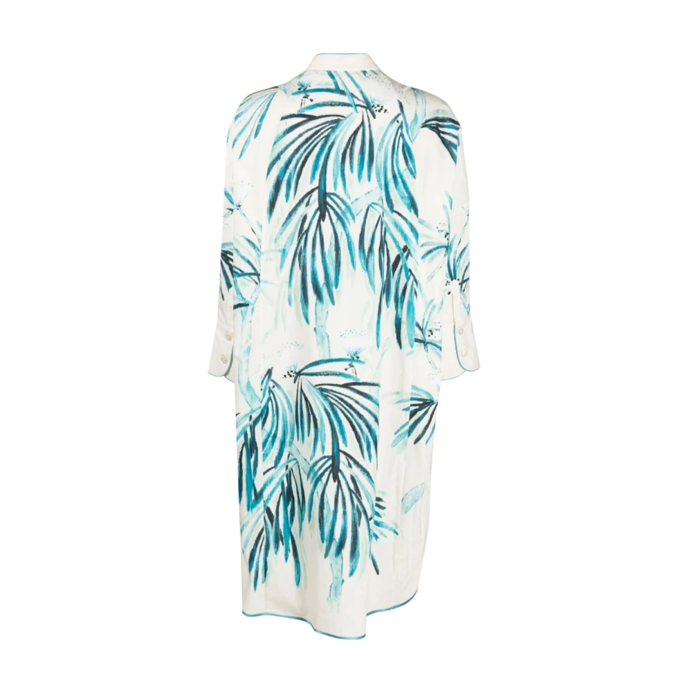 F.r.s For Restless Sleepers Witte Palazzo Jurk met Japanse Tak Print White Dames