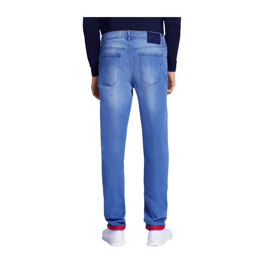 Kiton Biologische Katoen Denim Jeans Blue Heren
