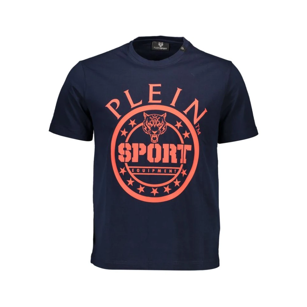 Plein Sport Men's Blue Short-Sleeved Cotton T-Shirt - Training T-Shirts & Tops - M - Sport