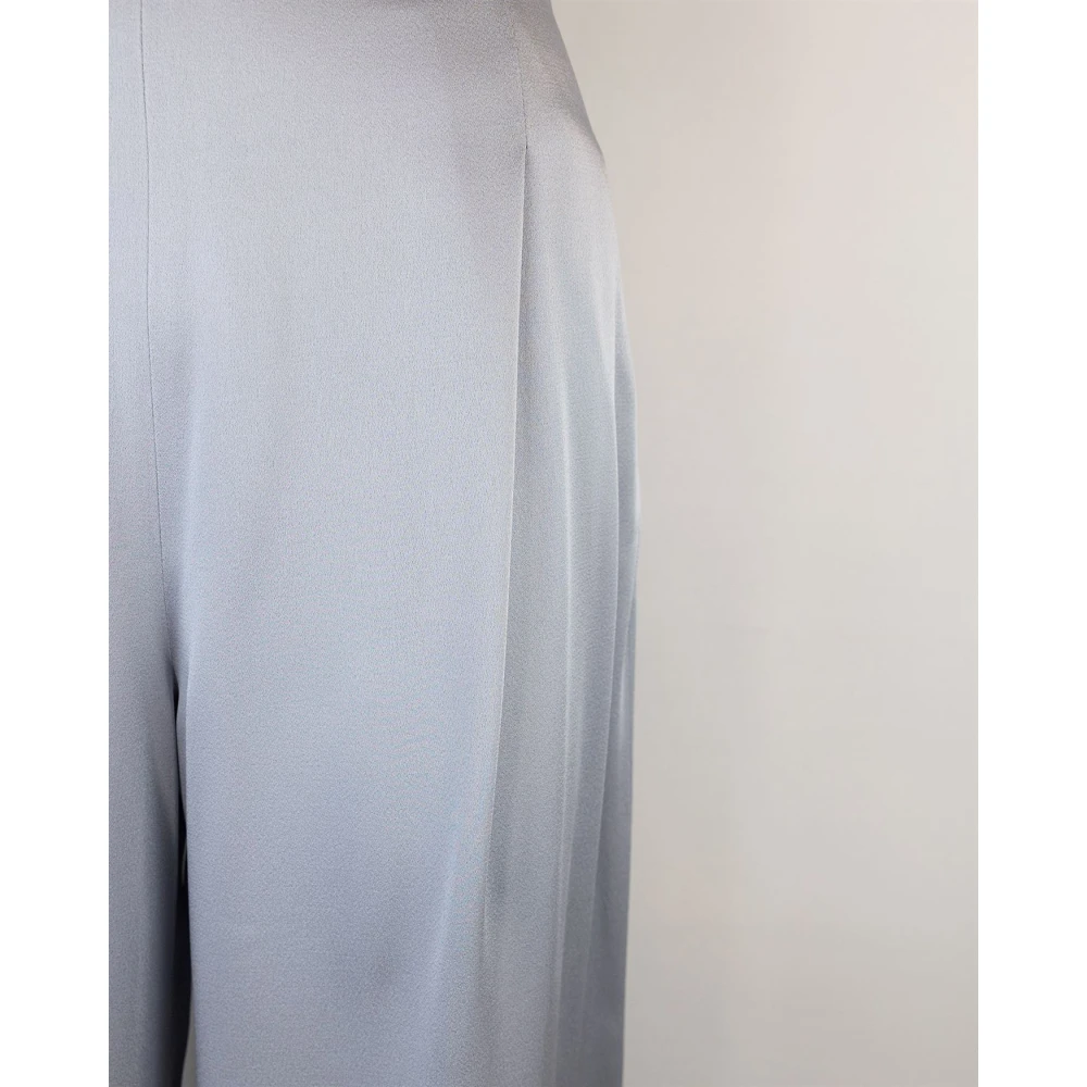 Max Mara Studio Vloeibare Satijnen Broek met Voorplooien Gray Dames