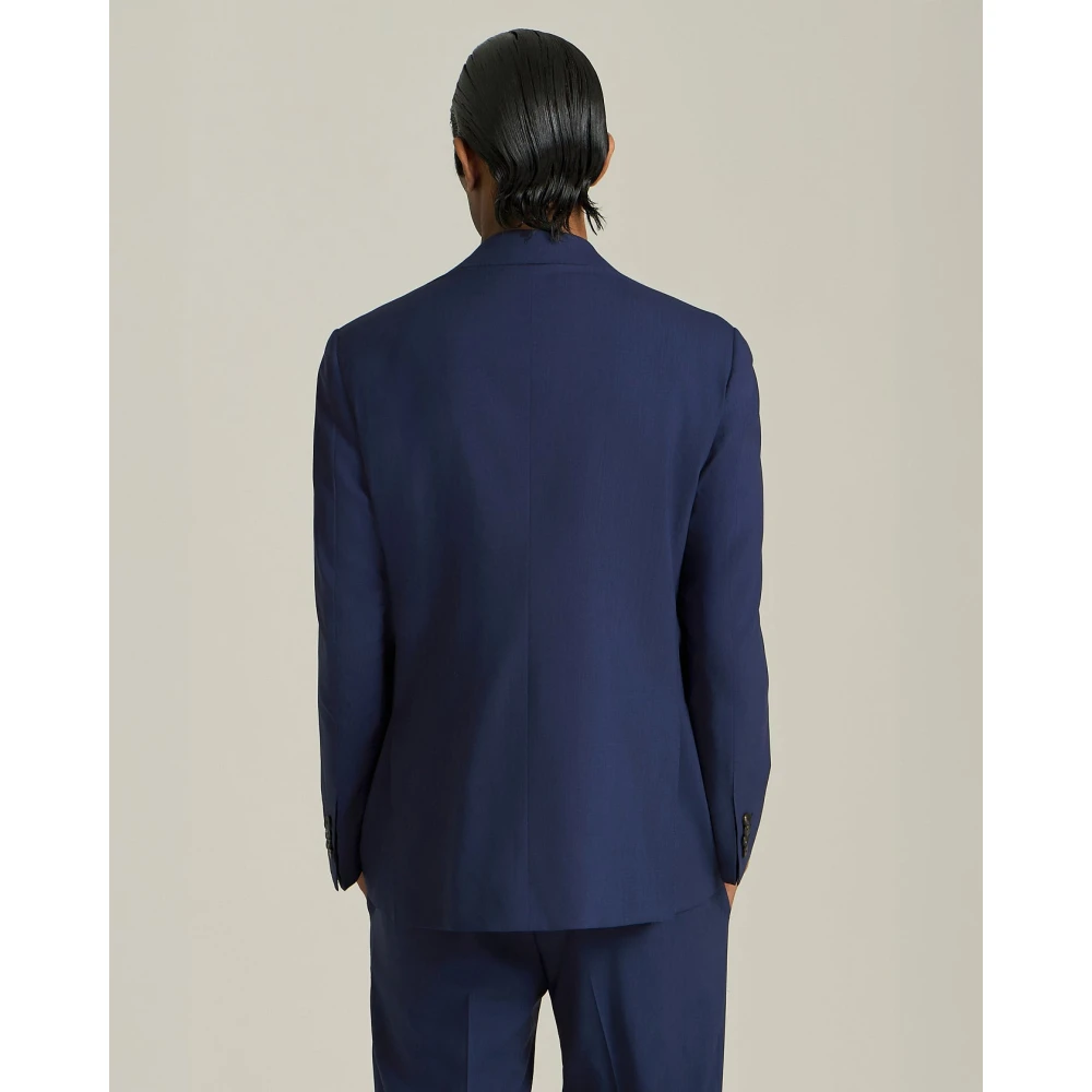 Kiton Moderne wollen pak met stedelijke esthetiek Blue Heren