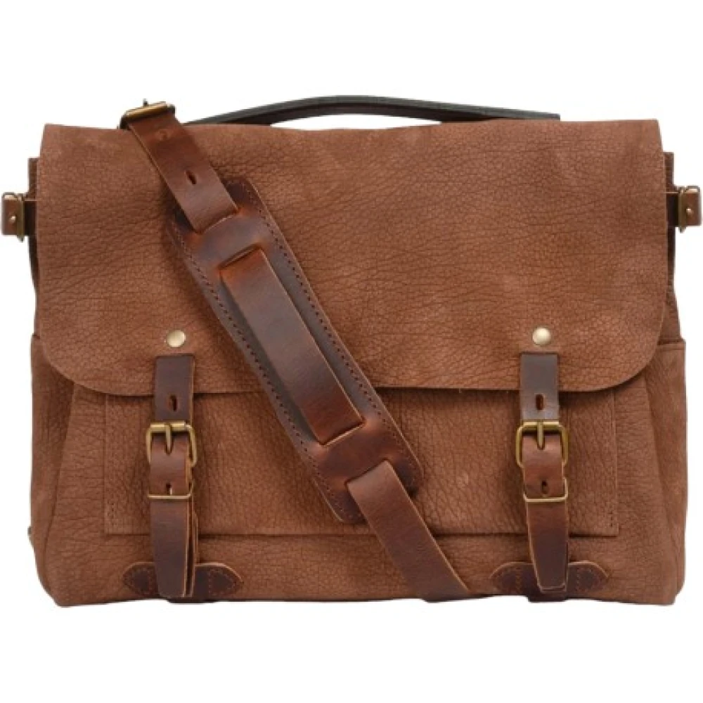 Bleu de Chauffe Brun Läder Messenger Väska Stilfull Modell Brown, Unisex