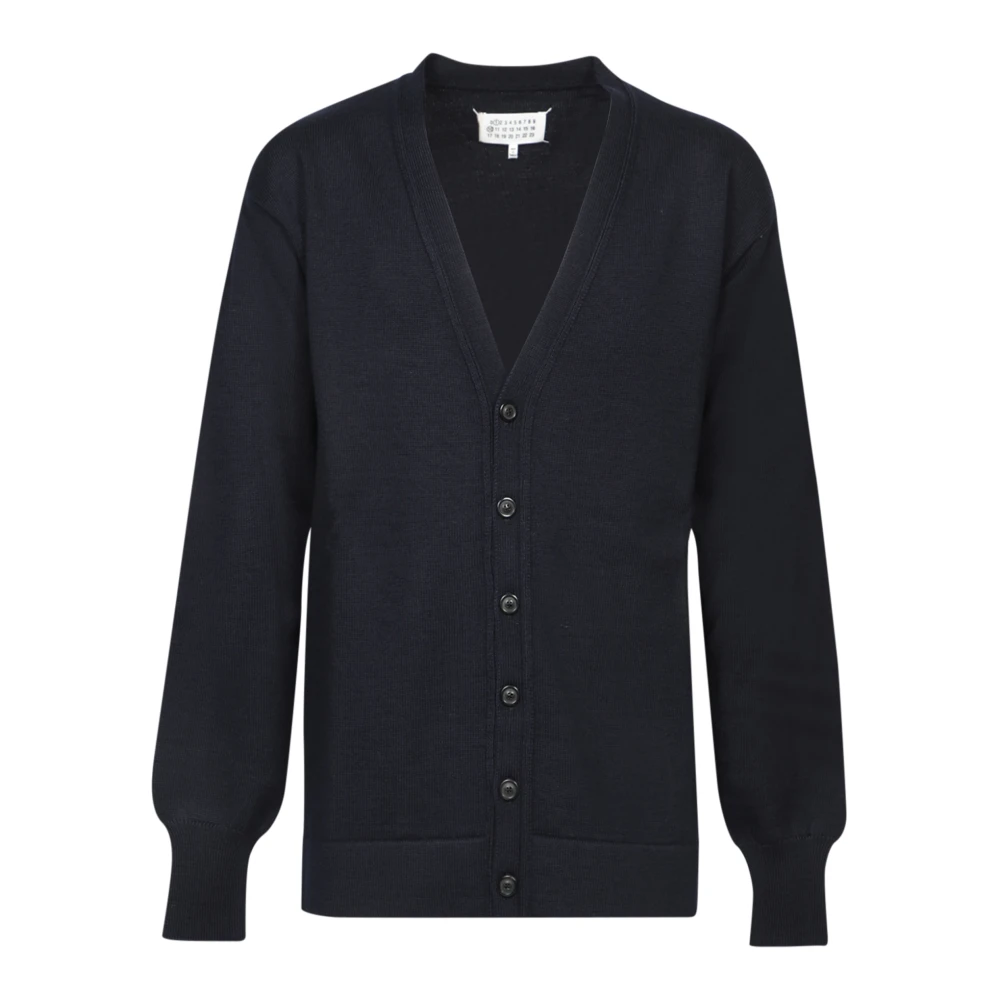 Maison Margiela Blauwe V-hals Trui Aw24 Blue Heren