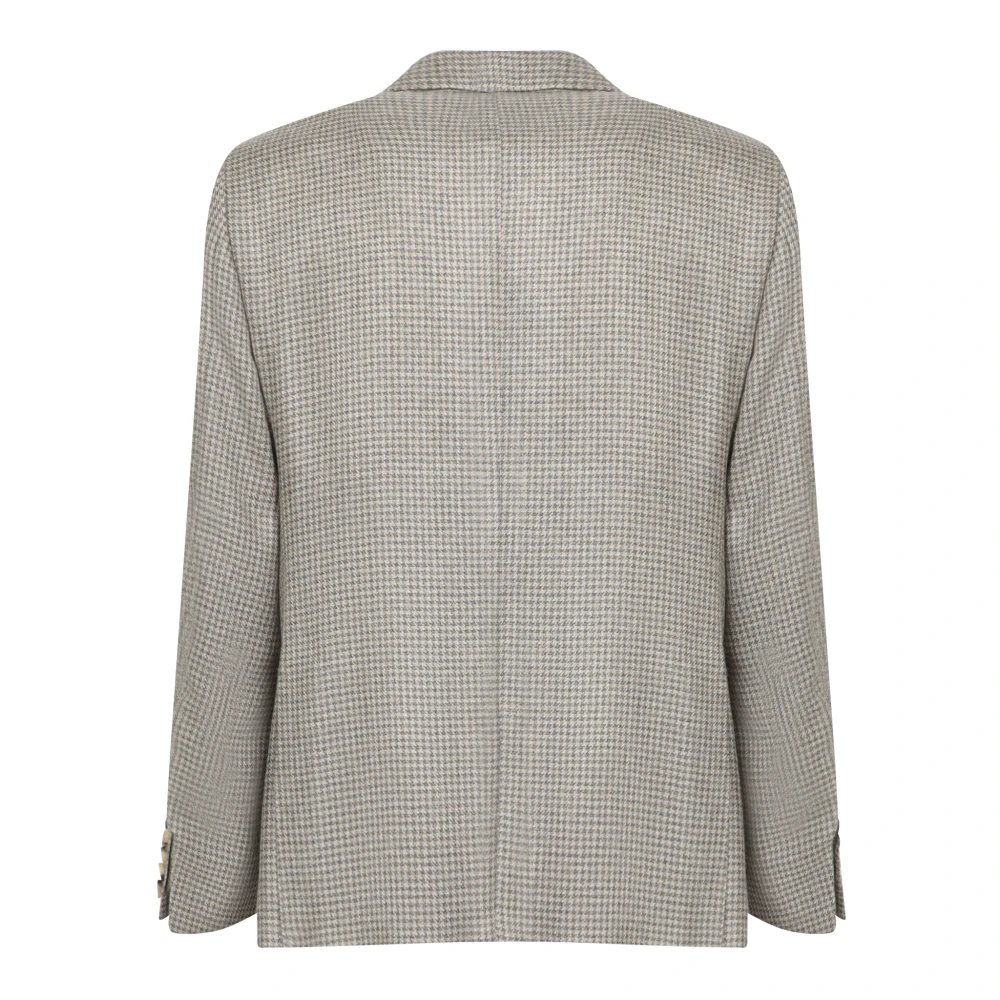 Canali Luxe Grijze Houndstooth Blazer Gray Heren