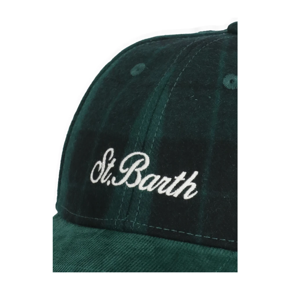 Saint Barth Groene Baseballpet met Corduroy Klep Green Heren