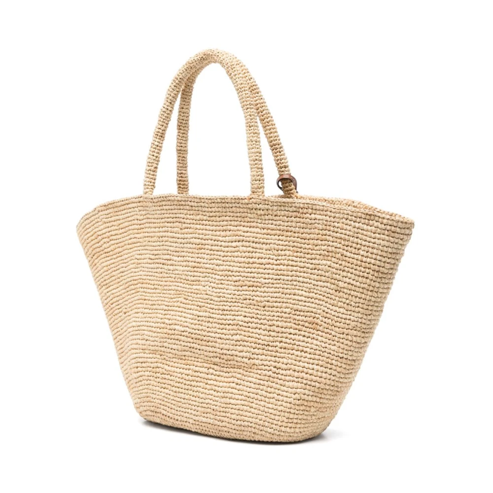 Manebí Zandkleurige Tote Tas met Ronde Handvatten Beige Dames
