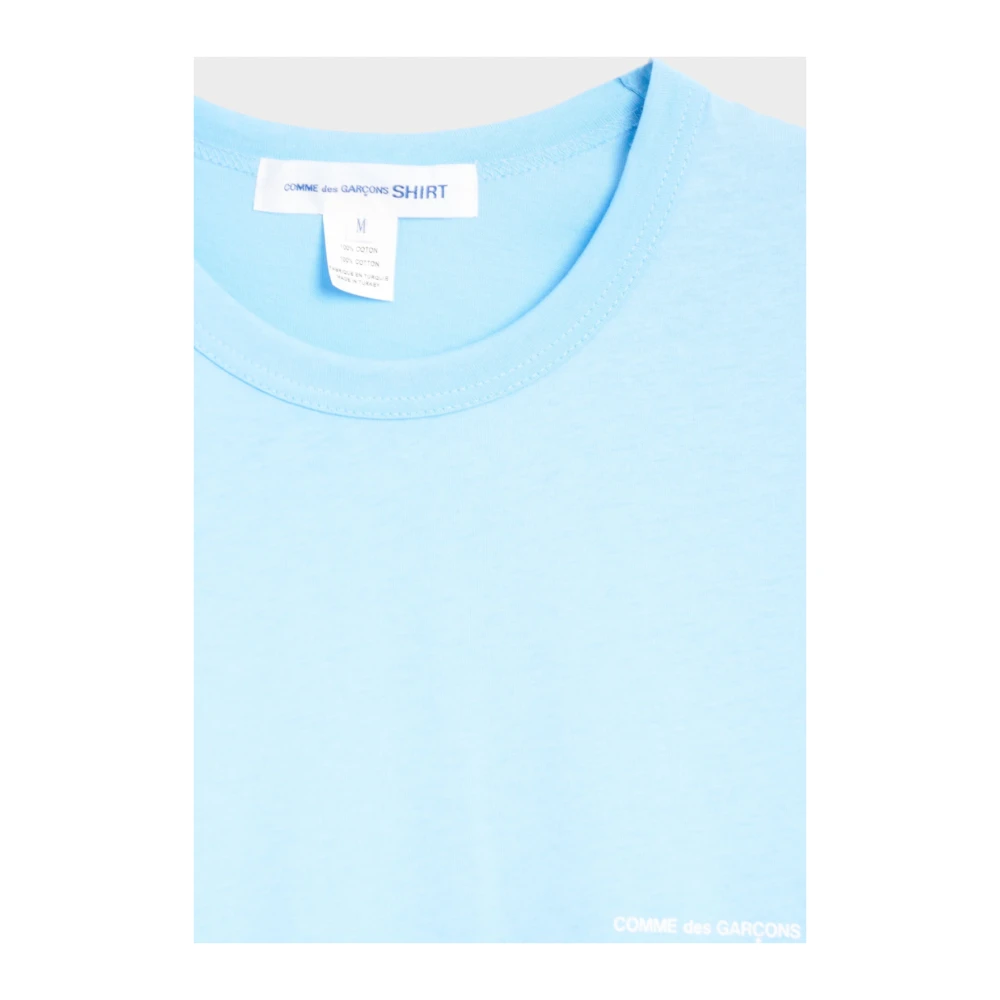 Comme des Garçons Logo Tee Shirt Knit Oversize Fit Blue Heren