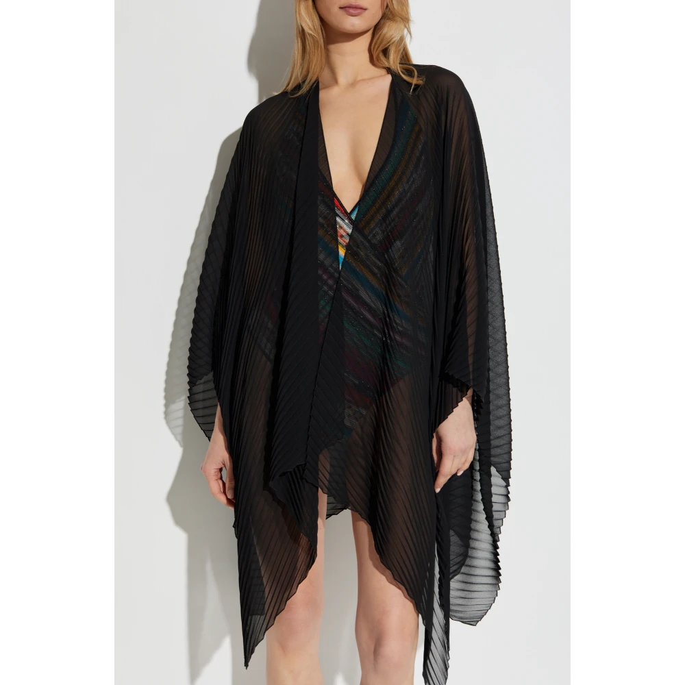 Emporio Armani Geplooide poncho Black Dames