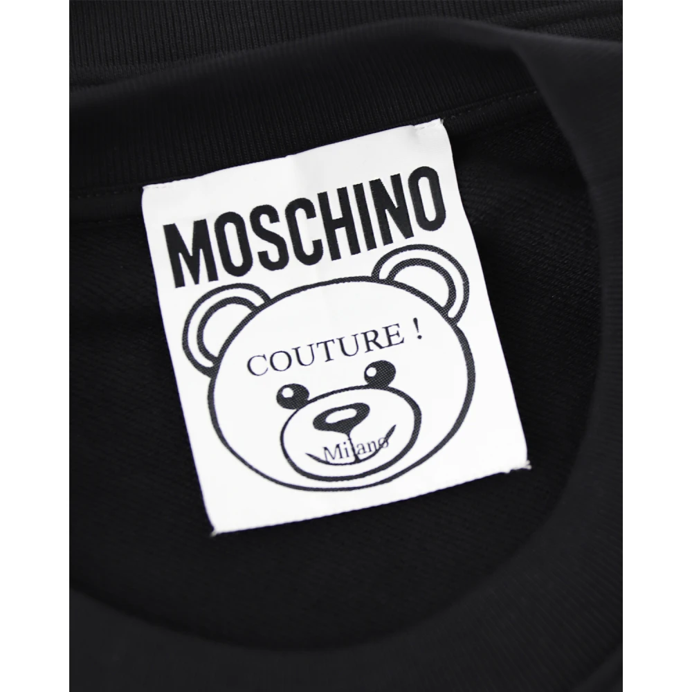 Moschino Cropped Teddy Jewel Sweatshirt Black Dames