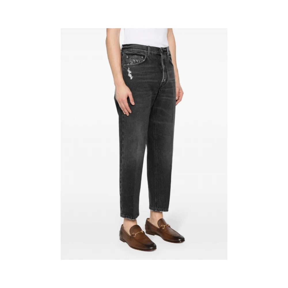 Lardini Zwarte Distressed Denim Jeans Black Dames