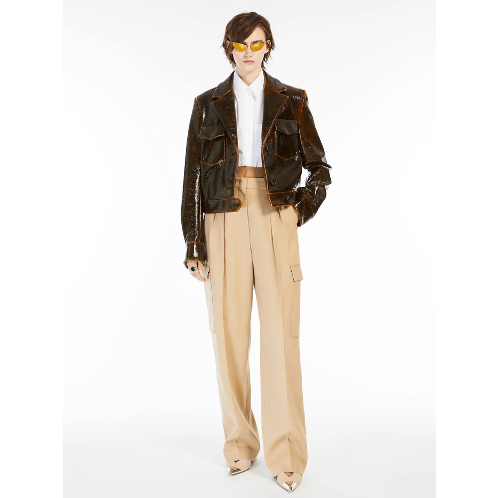 SPORTMAX Cargo Broek Beige Katoen Viscose Beige Dames