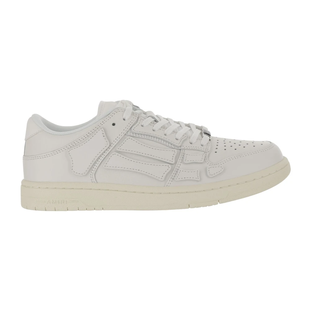 Amiri Men's White Sneakers, 7 Uk, Leather Low Top Trainers With Skeleton