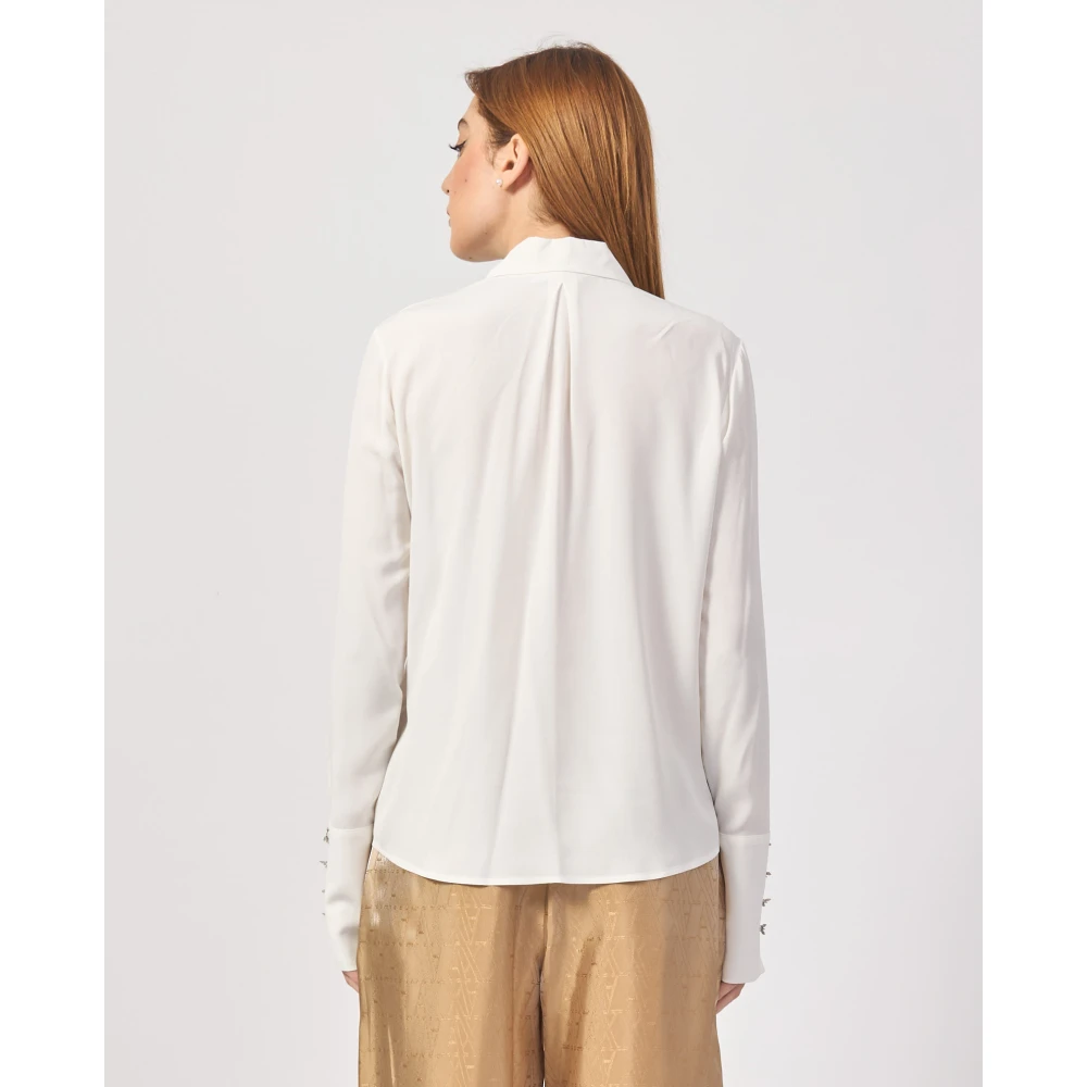 PATRIZIA PEPE Witte Essential Shirt met Fly-knopen White Dames