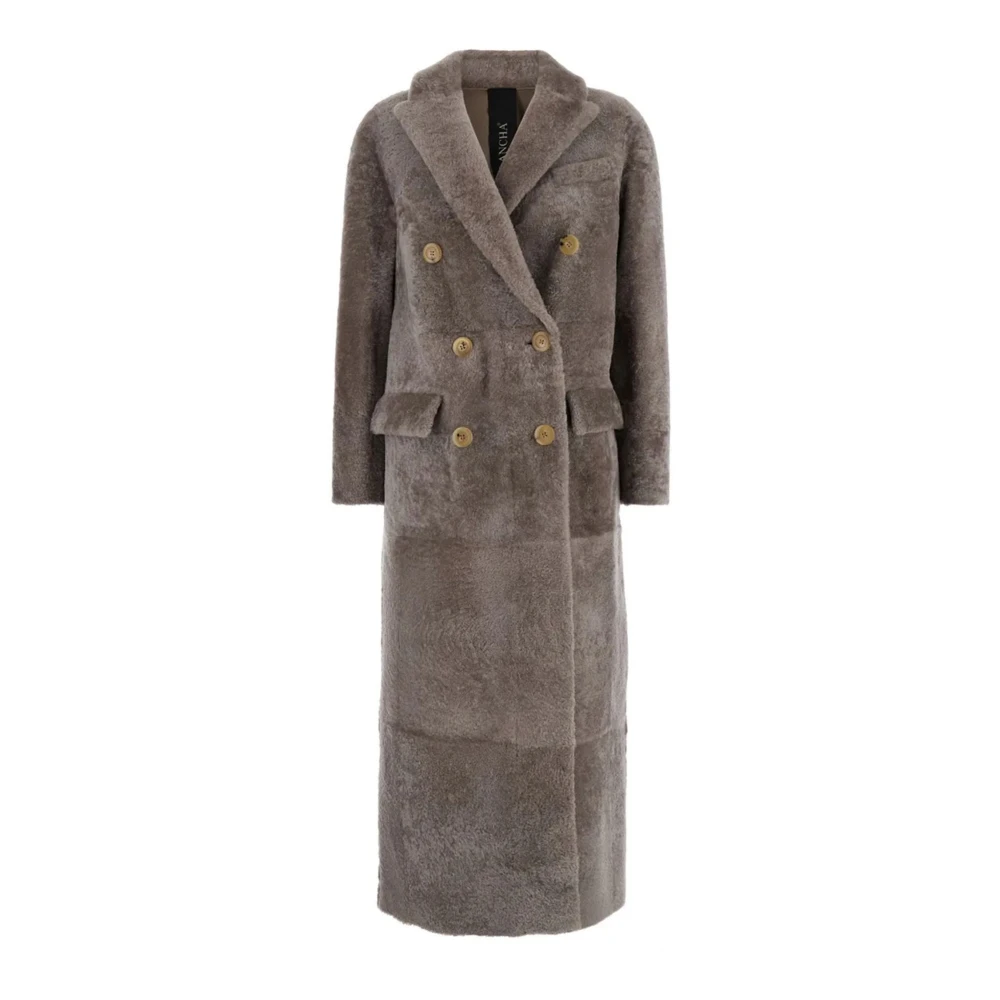 Blancha Taupe Shearling Winterjas Gray Dames