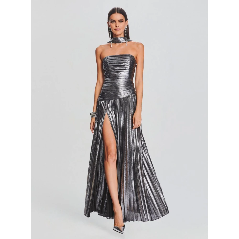 Retrofête Stijlvolle Polyester Jurk Gray Dames