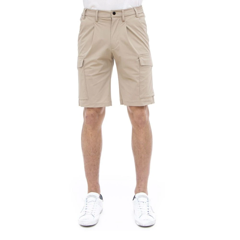 People of Shibuya Beige Stretch Bermuda Cargo Shorts Beige, Herr