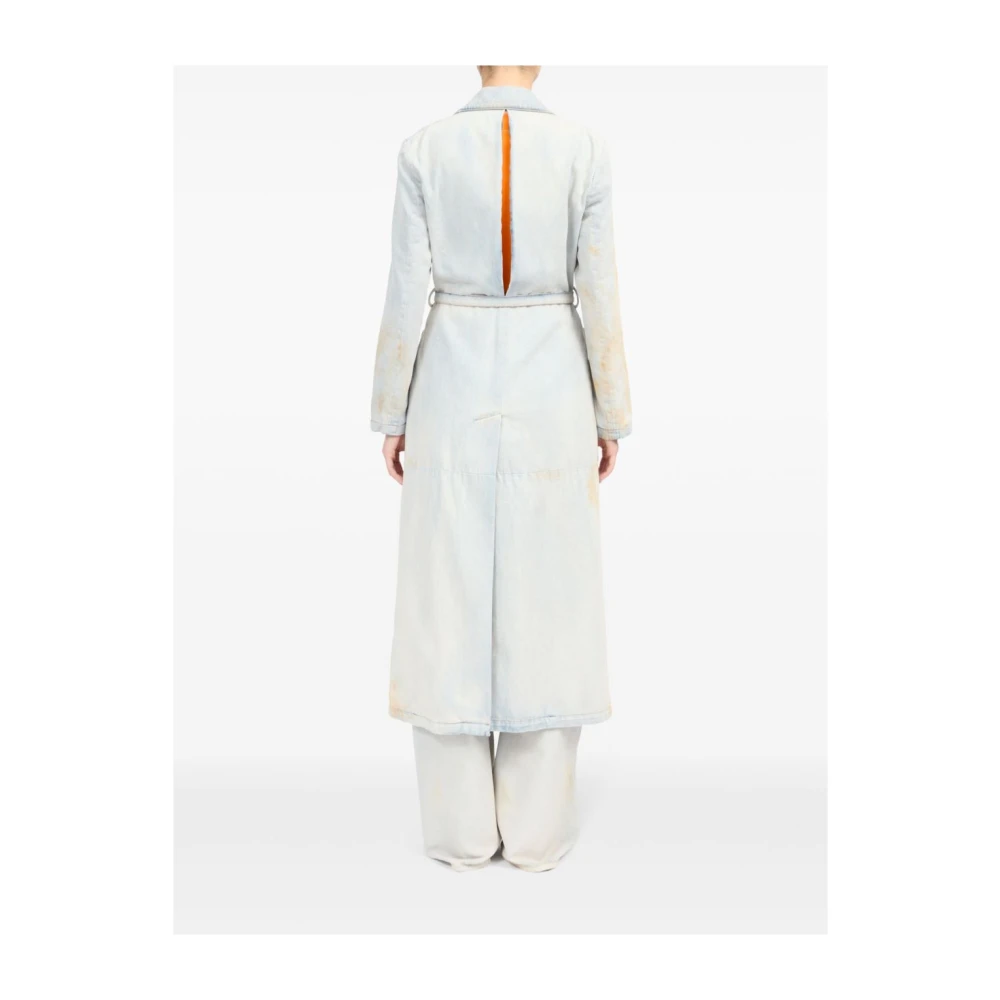 MM6 Maison Margiela Denim Trenchcoat Lichtblauw Blue Dames